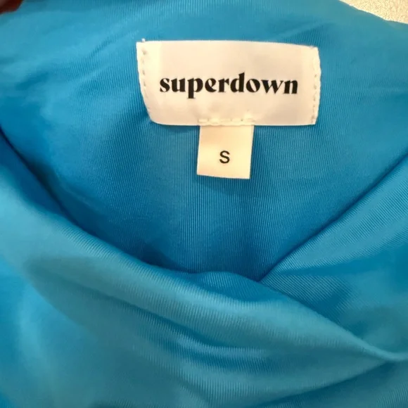 Superdown mallory high neck dress Blue Small - Picture 6 of 6